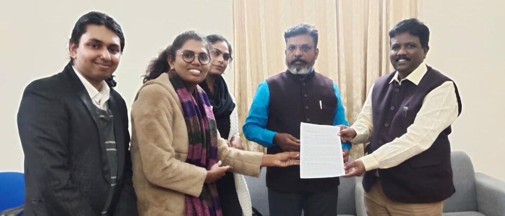 Grace Banu and other activists from Trans Rights Now Collective, a partner of CREA in India, meeting a member of Parliament with their demands.